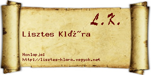 Lisztes Klára névjegykártya