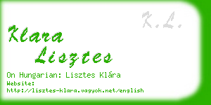 klara lisztes business card